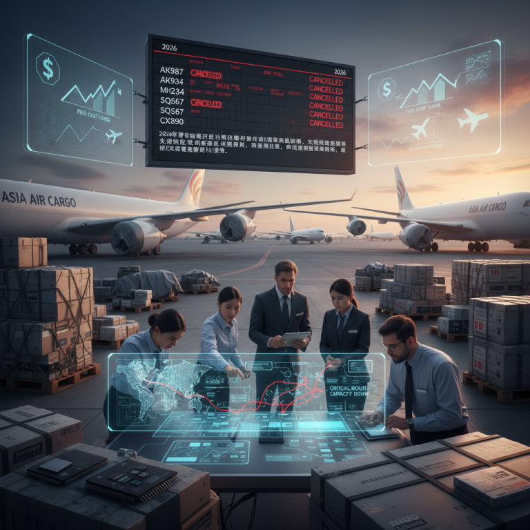 2026年亚洲航空货运取消潮愈演愈烈：地缘冲突、燃油成本飙升与运力受限交织，物流专家如何应对全球供应链重塑挑战？