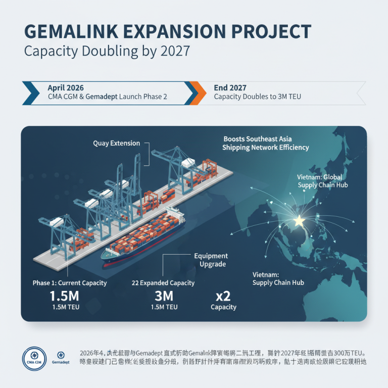【航运深度解析】Gemalink二期工程将使越南产能翻倍，达飞与Gemadept联手扩建，将如何重塑东南亚核心海运与供应链枢纽格局？