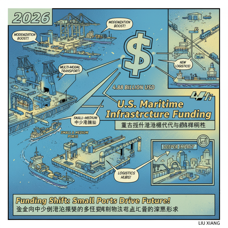 深度解析 U.S. maritime infrastructure funding：4.88亿美元拨款如何重塑北美物流枢纽？