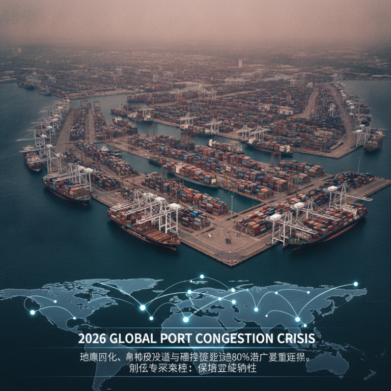 2026全球港口拥堵(Global port congestion)深度解析：地缘政治与需求激增如何引发高达45天的极端延误？