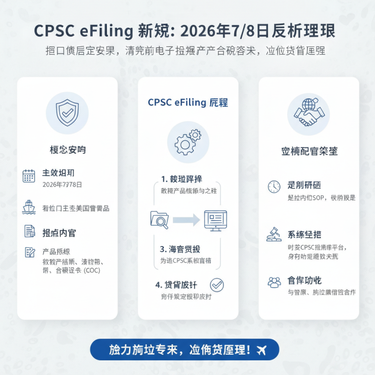 距最后期限仅剩数天：2026年全面解析 CPSC e-filing logistics compliance 及其供应链应对策略