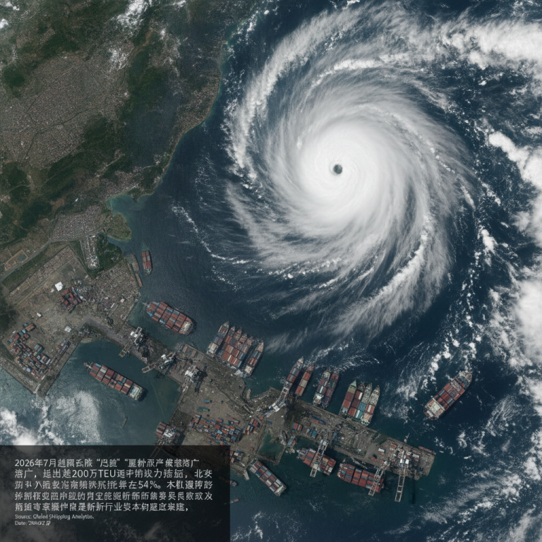 聚焦2026台风巴威供应链中断：逾200万TEU运力积压北亚，全球航运与物流网络脆弱性凸显，从业者将如何应对持续两周的拥堵危机？