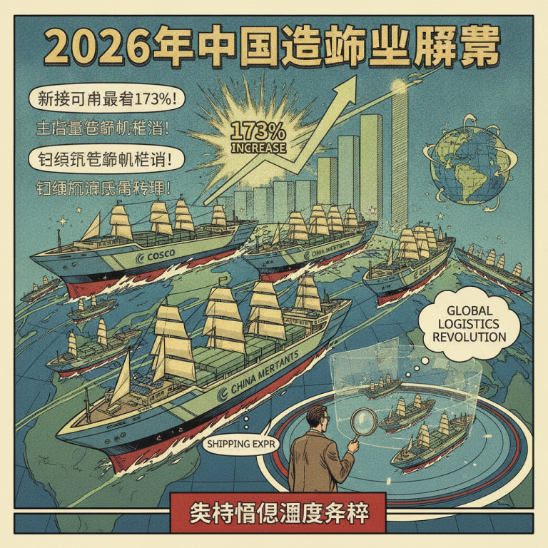 数据揭秘2026中国造船业繁荣：新接订单暴增173%背后的绿色转型与供应链重塑，全球物流与航运专家应如何把握周期红利？