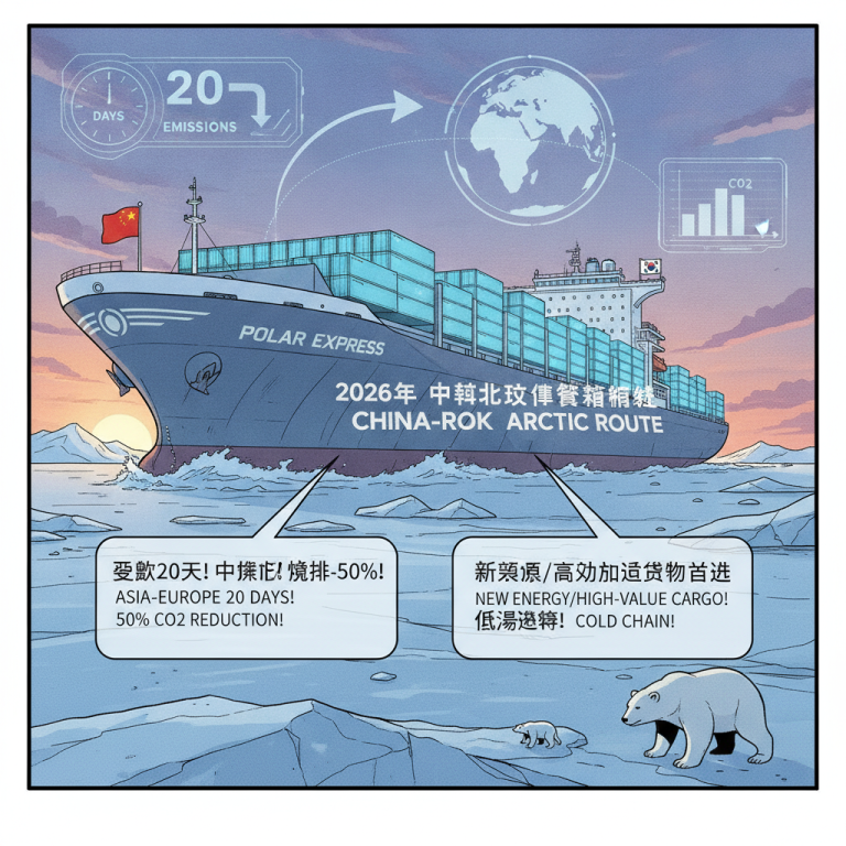 2026年全球航运破局与效率革命：常态化运营的北极集装箱航线服务能否凭借20天极速时效彻底重塑亚欧物流新格局？