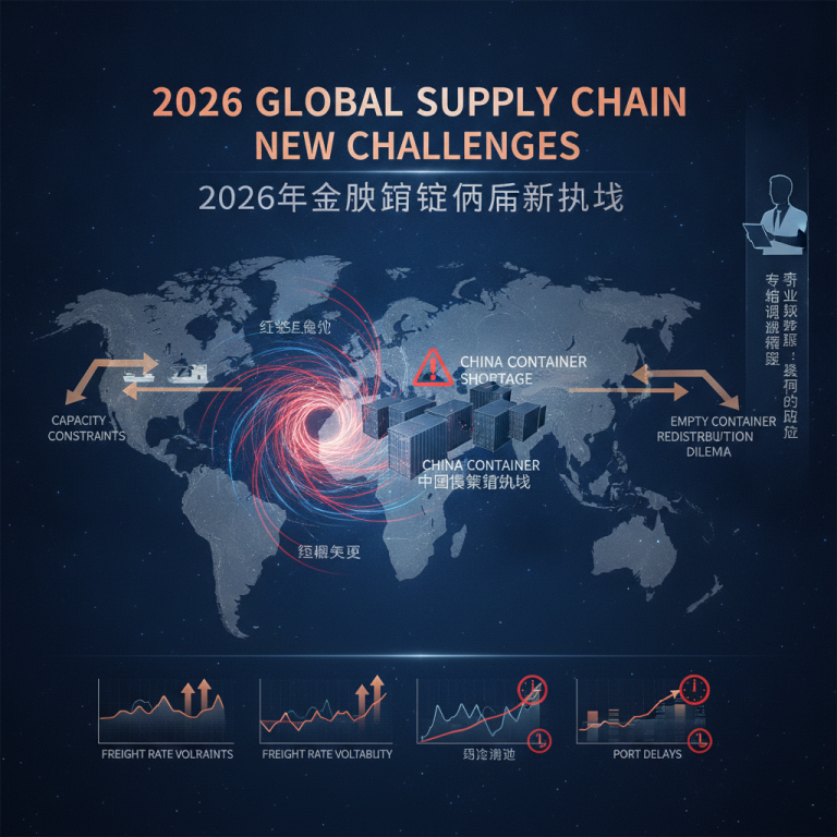 2026年红海危机与出口激增双重夹击：中国集装箱短缺（China Container Shortage）将如何重塑全球航运供应链？
