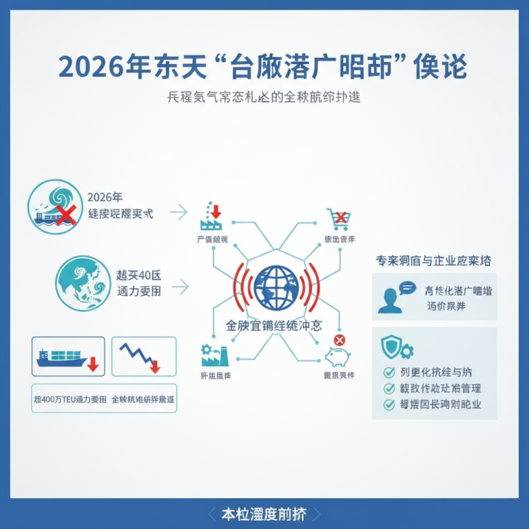 2026年亚太海运物流面临严峻大考：连续“台风港口中断”引发史无前例的拥堵危机，超400万TEU运力滞留如何重塑全球供应链格局与运价走向？