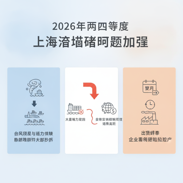 2026年第四季度上海港拥堵现状与趋势深度解析：台风冲击叠加运力紧缺，全球供应链延误风险加剧，海运费波动何时真正迎来缓解？
