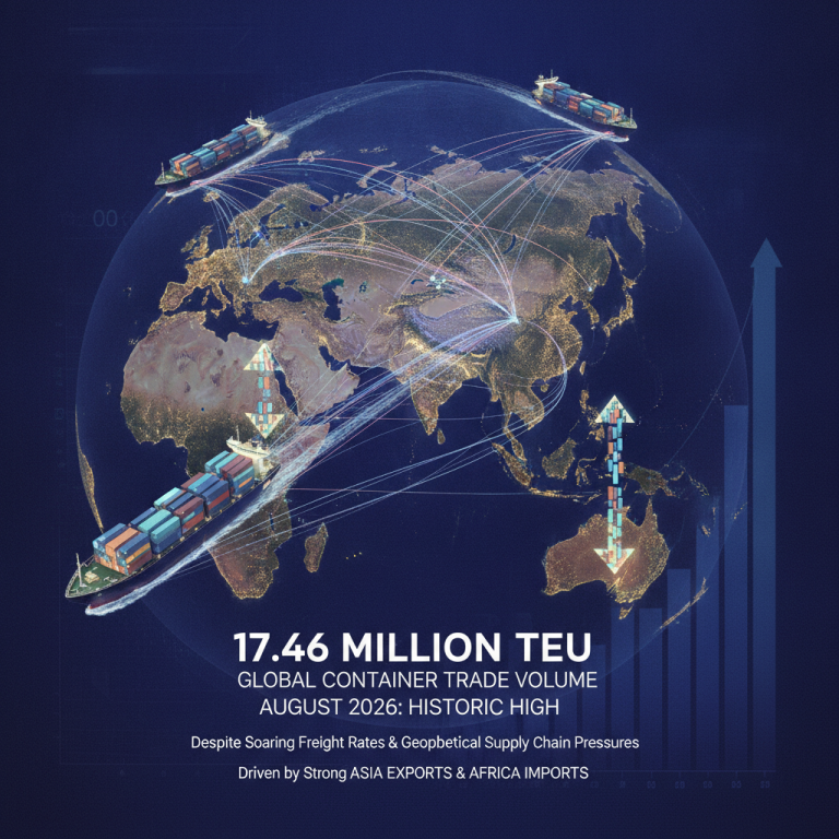 物流行业深度解析：2026年全球集装箱贸易创纪录，面对运费飙升与红海危机等地缘政治供应链压力，8月货运量如何突破1746万TEU大关？